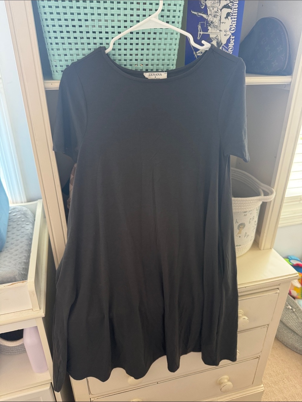 Zenana Outfitters grey Swing Midi Dress - Short Sleeve